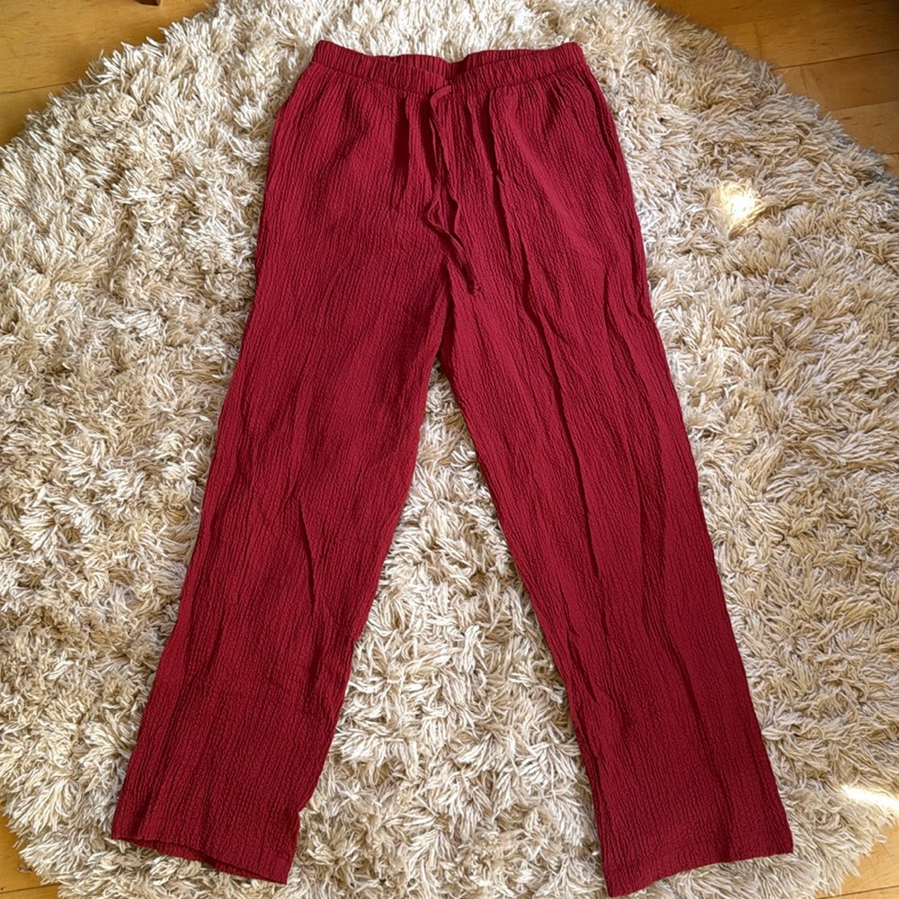 Monterey Bay woman’s red boho straight leg pants PS